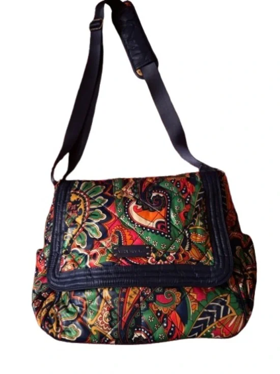 Vera Bradley Paisley Multicolor Crossbody Bag with Navy Trim - new without tags - Picture 1 of 4